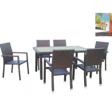 Nuevo diseño 7 PCS mesa de comedor y sillas Sets